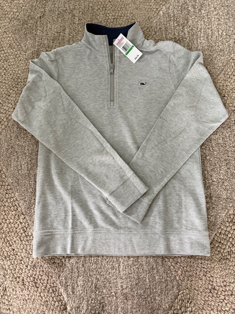 Vineyard Vines Light Gray Kids Quarter-Zip Pullover
